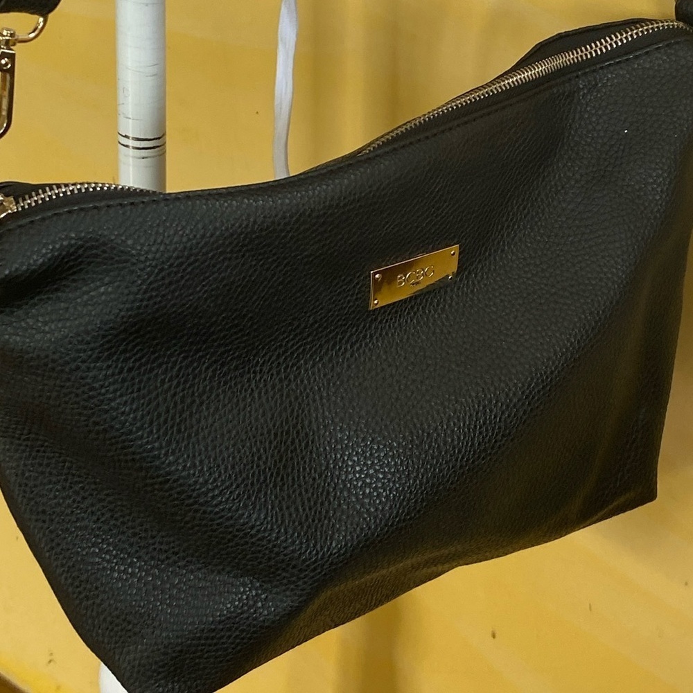 BCBG Paris Black Leather Shoulder Bag